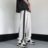 Striped Pants Men Wide Leg Trousers Baggy Drawstring Pantalones Jogger Casual Korean Fashion Streetwear Spring Cool Techwear New voguable