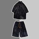 Summer Velvet Shorts Men Fashion 3-color Casual Shorts Men Streetwear Loose Straight Shorts Mens Five-piece Pants M-2XL voguable