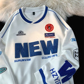 High Street Jacket Unisex Black White Splicing Bomber Jacket Men Women Loose Thicken Parkas Preppy Zipper Racing Coat voguable