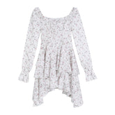 Voguable 2022 Summer Floral Short Party Dress Women Beach V-Neck Y2k Mini Dress Vintage Female Fairy Elegant One Piece Dress Korean Chic voguable