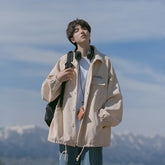 Jackets Men Cargo Teens Handsome Streetwear Dynamic Fashion Clothing Autumn American Stylish Retro Corduroy All-match Baggy Chic voguable