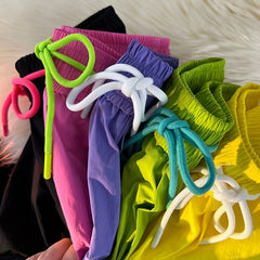 Y2k Thin Shorts Men's Letter Printed Knee Length Shorts Japanese Summer Man Casual Baggy Short Pants Breeches voguable