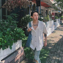 Autumn Knitted Popular Sweater Men's Cardigan Short Sleeve New Fashion Solid Color Simple Thin Coats Unisex Clothes M-2XL voguable