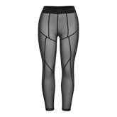 Voguable Mesh See Through Pants Women 2021 Hot Sexy High Waist Patchwork Sheer Leggings Body-shaping Baddie Style Skinny Trousers voguable