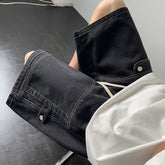 Summer Denim Shorts Men Fashion Retro Pocket Denim Shorts Mens Japanese Streetwear Hip Hop Loose Straight Cargo Jeans Shorts Men voguable