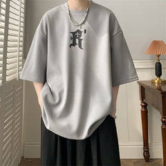 Waffle Letter Print T-shirts Men Women Summer Urban Style Half-sleeved Light Thin Breathable Y2k Unisex O-neck Tops Tee voguable