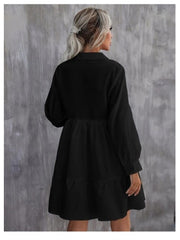 Autumn Sexy White Long Sleeve Shirt Blouse Dress For Women Harajuku Casual Loose A-line Mini Vestidos New voguable