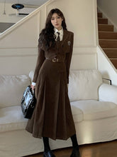 Autumn Suit Women's Retro Design College Style Short Coat+Shirt+Vest+Half Length Skirt Slim Versatile Four Piece Set Women voguable