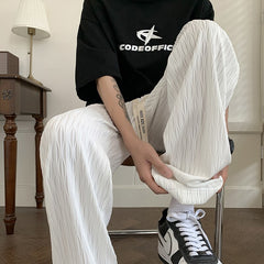 Summer New Casual Pants Men Loose Large Size High Elastic Floor Dragging Pants Male Fashion Street Y2k Trousers M-5x voguable