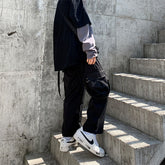Cargo Pants Men Straps Design Korean Style Autumn Gothic Loose Casual Fashion Streetwear Unisex Pockets Joggers Hip Hop Clothes voguable