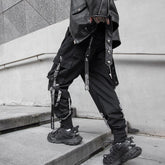 Voguable Stylish Cargo Pants Men Ribbons Multi Pocket Jogger Male Clothing Oversize Gradient Harem Hip Hop Streetwear Sport Sweatpants voguable