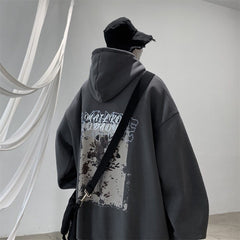 Autumn Vintage Rose Printed Men Hoodies Streetwear Casual Hooded Male Sweatshirts Korean Style Fashion Unisex Pullovers voguable