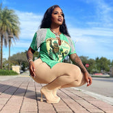 Summer Clothes Wholesale Items Streetwear Women V Neck Letter Print Short Sleeve Graphic T Shirt Tops Tees Blouse voguable