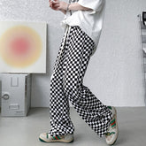 Summer Thin Casual Pants Men Fashion Oversized Wide Leg Pants Men Streetwear Hip-hop Loose Straight Ice Silk Pants Mens Trousers voguable
