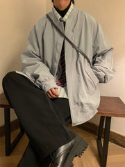 Men Jackets Coat American Streetwear Gray Baggy Teens Outwear Techwear Hipster Cool Handsome Design Japanese Minimalist Clothing voguable
