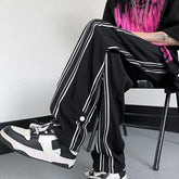 Striped Pants Men Wide Leg Trousers Baggy Drawstring Pantalones Jogger Casual Korean Fashion Streetwear Spring Cool Techwear New voguable