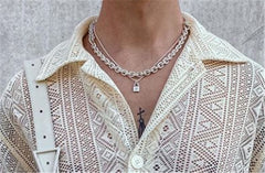 Voguable Men's Clothing 2022 European American Autumn Thin Japanese Cut-out Shirt Lapel Slim Buttoned Shirt Camisas Para Hombre voguable