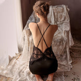 voguable Women's Night Shirts Summer Nightgown Vintage Lace Sleepwear Lingerie Silk Sling Slipdress Satin Nightie for Women Sleep Clothes voguable