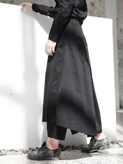 High Elastic Waist Black Irregular Bandage Wide Leg Pants New Loose Fit Trousers Women Fashion Spring Autumn voguable
