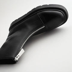 Women's Rubber Boots Boots-Women Luxury Designer Female Shoes Round Toe Clogs Platform Rain Black Mid-Calf Fashion Ladies voguable