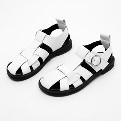 Voguable 2022 New Women Sandals Real Leather Ins Summer Shoes Women Roman Fashion Daily Vacation Female Footwear Size 34-42 voguable