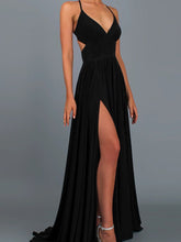 Dress Dinner Women'S Wear High Quality Slim And Orange Dress Elegant Solid Color V-neck Large Swing Slit Skirt Summer Dress voguable