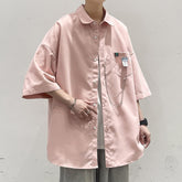 Oversized Short Sleeve Shirt For Men Streetwear Blouse Harajuku Chain Fashion Men's Shirts Korean Clothes Men's Clothing voguable