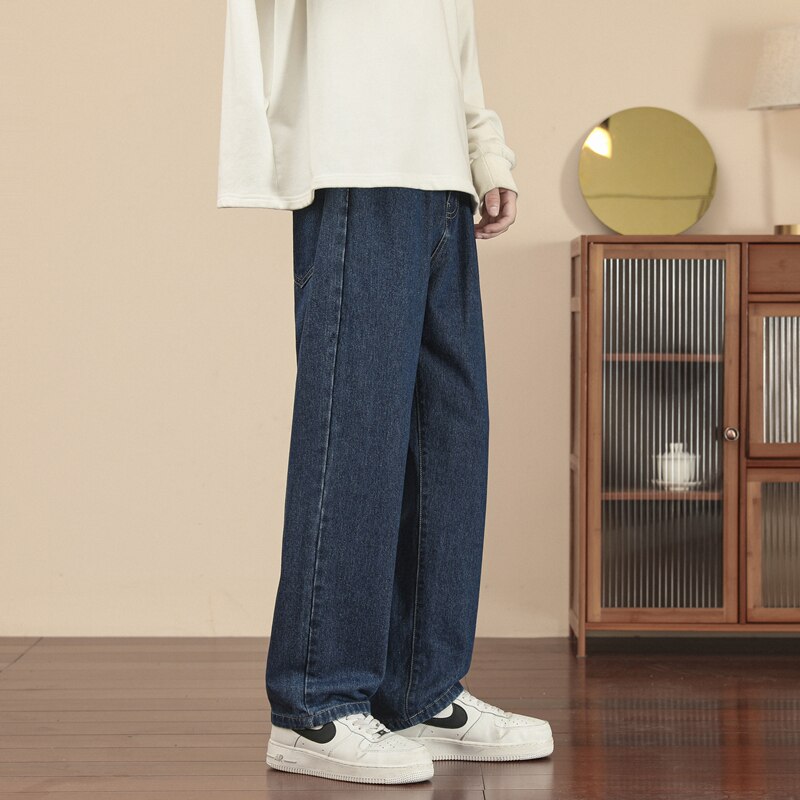Men's jeans Neutral Wide Leg solid color Denim Trousers Loose Straight Men Jeans asthetic Man Jeans Pants Casual Baggy hip hop voguable