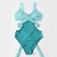 Bikini 2022 Woman Sexy Women 2022 New Bandage Waist Point Printed Bikini Lace Up Women's Summer Swimsuit Swimsuit Beach Suit voguable