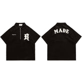 Voguable Men T-shirt Corduroy Turn-down Collar Cotton Polo Tops Harajuku Streetwear Casual 2022 Summer Short Sleeve Oversized Men's Shirt voguable