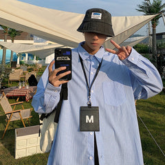 Shirts Men Spring Japanese Vintage Striped Long Sleeve Fashion Loose Handsome Casual Camisa Masculina Harajuku Simple Clothing voguable