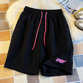 Y2k Thin Shorts Men's Letter Printed Knee Length Shorts Japanese Summer Man Casual Baggy Short Pants Breeches voguable