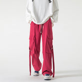 Cotton Cargo Pants Men Fashion Retro Pocket Casual Pants Men Japanese Streetwear Hip-hop Loose Straight Pants Mens Trousers voguable
