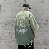 Vintage Graphic Washed Men's Tshirt Oversize Streetwear Short Sleeve T-shirt Fashion Casual Male Loose Clothing voguable