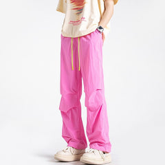 Summer New Solid Color Casual Pants Men Thin Loose Trend Paratrooper Ice Silk Pants Man Streetwear Y2k Trousers Oversized M-5XL voguable