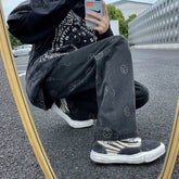 Hip Hop Funny Printed Men Jeans Streetwear Man Straight Trousers Male Casual Denim Long Pants 5XL voguable