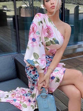 Voguable 2022 Summer New Ladies Fashion Tube Top Single Sleeve + Waist Splicing Skirt Sexy Elegant Ladies Asymmetric Skirt Suit voguable