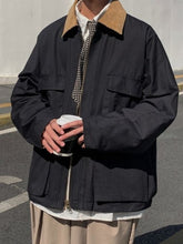 Autumn Winter Cargo Jacket Men's Multi-pocket Workwear Bomber Jacket Unisex High Street Contrast Color Grunge Urban Style Coat voguable