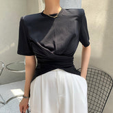 Summer Fashion T-shirt Women Cotton White Women T-shirts Short Sleeve Cross Elegant Tees Tops Lady Mujer Camisetas voguable