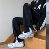 America Style Slit Zipper Men Jeans Spring New High Street Oversized Denim Pants For Male Hip Hop Casual Trousers voguable