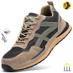Waterproof Work Safety Shoes Steel Toe Cap Reflective Strip Indestructible Anti-smash Men Sneakers Construction Male Footwear voguable