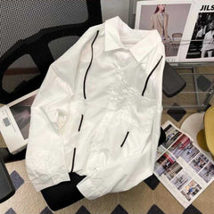 Shirts Men White Long Sleeve Fashion Summer Design All-match Camisa Teens Korean Casual Handsome Streetwear College Ins Unisex voguable