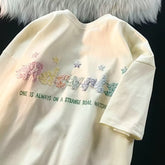 Casual Oversized T-shirt Loose Y2k Clothes Tops Breathable Pure Cotton Vintage Short Sleeve Tee Streetwear Harajuku Favourite voguable