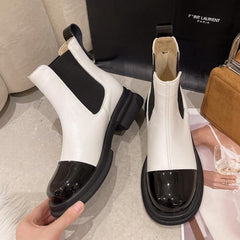 Lady Boots Winter Shoes For Women Boots-Women Luxury Designer Flat Heel Round Toe Clogs Platform Chelsea Fashion Med Rubbe voguable