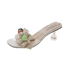 Shoes Women Candy Colors Rubber Flip Flops Slippers Summer Med Loafers Thin Heels Pantofle Luxury Slides Shallow Soft Hawaiian voguable