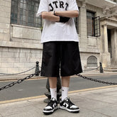 Men Casual Shorts High Street Summer Design Japanese Kpop Stylish Trendy Youth Students Штаны Retro All-match Solid Trousers New voguable