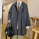 Casual Trench Men Autumn Solid Handsome Gentle Streetwear Teens Fashion Clothing Kpop Stylish Chic All-match British Cool Design voguable