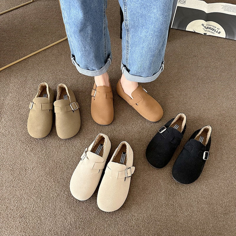 Shoes Women Casual Sneakers Woman-shoes 2022 Roses Slip-on Shallow Lace-Up Basic Flat Solid Winter Flock Round Toe Fabric Leisur voguable