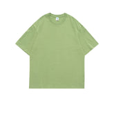 Summer New Pure Cotton Short Sleeve Men's Women's Loose Solid Color T-shirt Tops Unisex Round Neck Oversized Casual Tees voguable