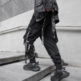 Voguable Stylish Cargo Pants Men Ribbons Multi Pocket Jogger Male Clothing Oversize Gradient Harem Hip Hop Streetwear Sport Sweatpants voguable